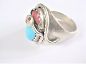 【貨物輸送無料】宝飾品・付属品 シルバーリングターコイズコーラルbague en argent 925 turquoise et corail, 14,78 g
