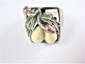 【貨物輸送無料】宝飾品・付属品 シルバーリンググランデルbague en argent 800 avec grandel, 7,92 g