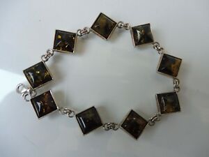 【貨物輸送無料】宝飾品・付属品 ブレスレットゲルブリケムアンバーシルバーsublime, vieux bracelet __ avec gelblichem ambre __ 925 argent