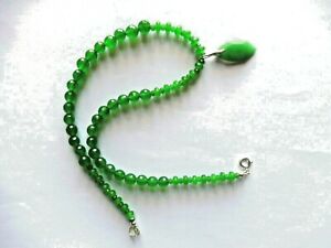 【貨物輸送無料】宝飾品・佩び物 エメラルドグリーンジェイドネックレスマッシブマネーcollier jade vert emeraude45,50糎152ctsargent massif