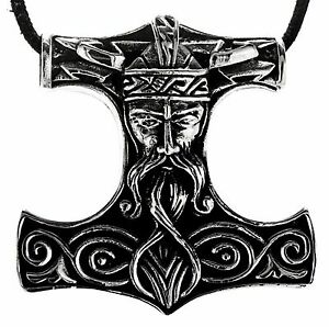 【貨物輸送無料】宝飾品・佩び物 トールハンマーペンダントシルバーオーディンスコプフmarteau de thor pendentif 925 argent odinskopf n292