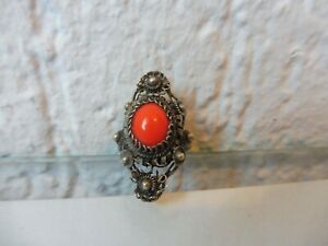 【貨物輸送無料】宝飾品・付属品 輪っかしろがね色belle, vieux anneau __ 950 argent __corail __