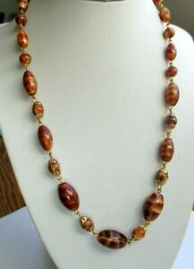 【送料無料】ジュエリー・アクセサリー ネックレスビーズヴィンテージexceptionnel ancien collier couleur or perles ?il de tigre bijou vintage 5250