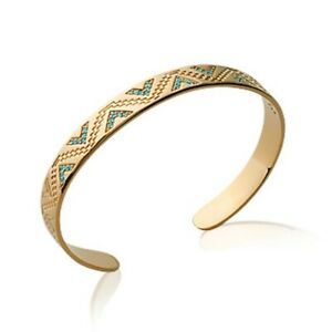 【貨物輸送無料】宝飾品・佩び物 ターコイズメッキカフmanchette en plaque or fine v ciseles pave en turquoises de synthese bleu