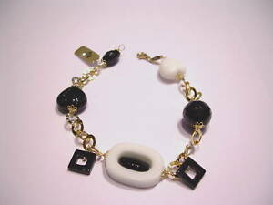 【貨物輸送無料】宝飾品・佩び物 アルジェントアガタビアンカエオニチェネロbracciale インチ argento agata bianca e onice nero