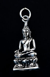 【貨物輸送無料】宝飾品・佩び物 チベットペンダントブッダゴータマシルバーpendentif tibetain bouddha gautama amulette bouddhiste argent 925 9g 25443