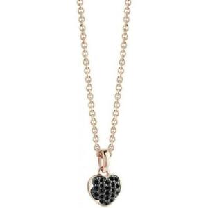 【貨物輸送無料】宝飾品・付属品 ハートスチールゴールドローズcollier femme guess c?ur acier roses or avec cristaux noirs ubn71529