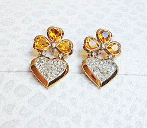 【貨物輸送無料】宝飾品・佩び物 ハートイヤリングジュエルハートウェディングオレッキーニheart  earrings  jewel 80s heart   wedding orecchini cuore