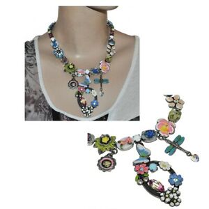 【貨物輸送無料】宝飾品・付属品 エナメルクリスタルジューカラフルチャームreminiscence collier plaque argent fleur email cristal breloques colores bijou