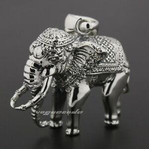 【貨物輸送無料】宝飾品・付属物 ヘビースターリングシルバーメンバイカーhuge heavy 925 sterling silver 3d elephant mens biker animal charm pendant 8n016