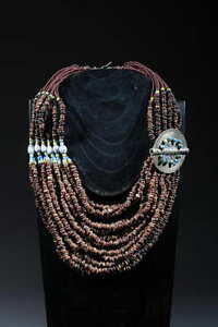 【貨物輸送無料】宝飾品・付属品 エスニックブロンズプレートネックレスコーヒーcollier ethnique plaque en bronze et grain de cafe
