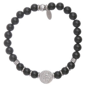 【貨物輸送無料】宝飾品・付属品 シルバーブレスレットセントベネディクトbracelet amen argent 925 st benoit et perles onyx