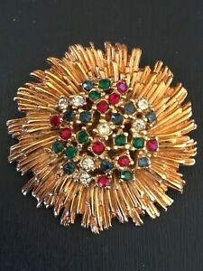 【貨物輸送無料】宝飾品・付属品 カーヴェンクリスタルヴィンテージancienne broche couture signee carven  avec cristal  vintage numerotee 128