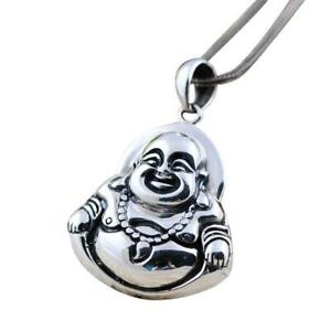 【貨物輸送無料】宝飾品・付属品 ペンダントシルバーメダイユチェーンネックレスpendentif bouddha chinois rieur argent veritable medaille chaine collier