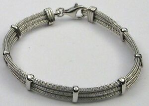 【貨物輸送無料】宝飾品・付属品 ソリッドスターリングシルバーニットワイヤーブレスレットbracelet インチ solid sterling silver 925 knitted wire