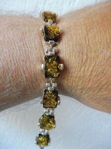 【貨物輸送無料】宝飾品・付属物 ブレスレットゲルブリケムアンバーシルバーsublime, vieux bracelet __ avec gelblichem ambre __ 925 argent __