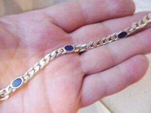 【貨物輸送無料】宝飾品・付属品 ブレスレットシルバーラピスラズリグルメsublime bracelet, 925 argent avec lapis lazuli, gourmette