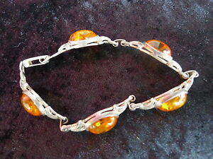 【貨物輸送無料】宝飾品・付属品 ブレスレットアンバーシルバーsublime, vieux bracelet __ ambre __ 835 argent ___