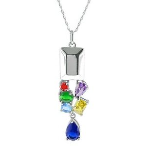 【貨物輸送無料】宝飾品・付属品 ロットアルジェントジルコニウムペンダントチェーンlot pendentif en argent et zirconium multicolores  chaine  longueur au choix