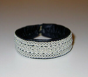 【貨物輸送無料】宝飾品・付属品 スウェーデンピューターブレスレットトナカイレザーswedish pewter bracelet, saami reindeer leather nr56
