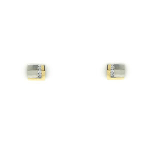 【貨物輸送無料】宝飾品・付属品 スターリングシルバーバイカラージルコンキュービクィクイヤリングboucles doreilles en 925 sterling argent bicolore zircon cubique