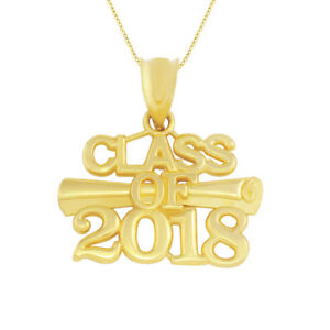 【貨物輸送無料】宝飾品・付属品 ソリッドイエロークラスコリアーsolide 10k or jaune class of 2018 remise des diplomes certificat collier