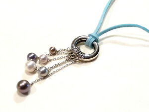 【貨物輸送無料】宝飾品・付属品 ジュエルネックレスペンダントコードビーズbijou misaki collier pendentif acier et perles fantaisies sur cordon bleu