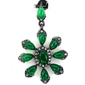 【貨物輸送無料】宝飾品・付属品 アベンチュリンペンダントシルバーローディッドブラックチェーンpendentif aventurine  argent 925 rhodie noir  chaine