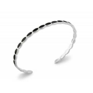【貨物輸送無料】宝飾品・付属品 ブラックエナメルメッシュロディエシルバージョンクjonc en argent rhodie maille en email noir