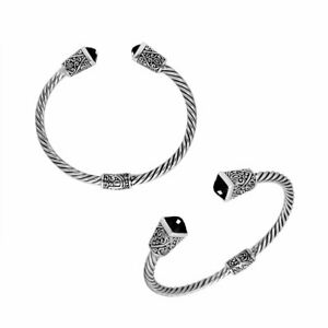 【貨物輸送無料】宝飾品・付属品 シルバースターリングブレスレットオニクスブラックargent sterling bracelet avec onyx noir ab1063ox