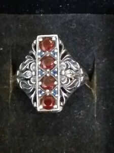 【貨物輸送無料】宝飾品・付属品 ガーネットヴィンテージリングtres jolie bague vintage en argent massif et grenats