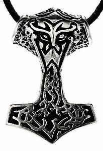 【貨物輸送無料】宝飾品・付属品 トールハンマーペンダントシルバースムーズレザーブレスレットmarteau de thor pendentif 925 argent avec bracelet cuir lisse mjollnir n75