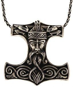 【貨物輸送無料】宝飾品・付属品 トールハンマーペンダントシルバーオーディンスコプフmarteau de thor pendentif 925 argent odinskopf 292