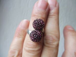 【貨物輸送無料】宝飾品・付属品 輪っかしろがね色belle, vieux anneau __ 925 argent __ avec 2 perles brilantes__