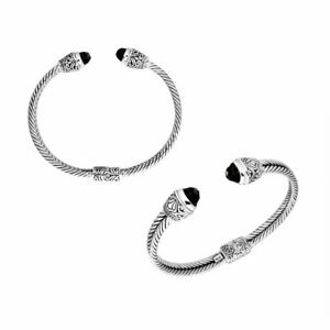 【貨物輸送無料】宝飾品・付属品 シルバースターリングブレスレットブラックオンシーargent sterling bracelet avec noir onxy ab1056ox