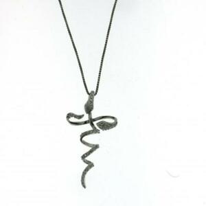 【貨物輸送無料】宝飾品・付属品 シオンドロクローチェテスタセルペンテアルジェントコンブリランティコラーナセルペンティciondolo croce testa serpente argento 925  con brillanti collana serpenti