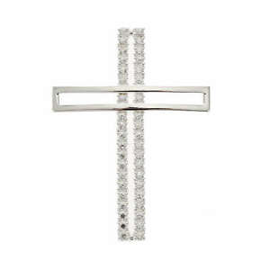 【貨物輸送無料】宝飾品・付属品 クロスドッピアアルジェントコンラインストーンcroce doppia argento 925 con strass 5 糎