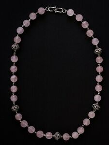 【貨物輸送無料】宝飾品・付属品 カラーデクアルソローザイプラタアルタカリダードインチcollar de cuarzo rosa y plata nuevo alta calidad  61 糎  24,01 inches