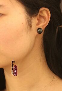 【送料無料】ジュエリー・アクセサリー イヤリングパールオブカルチャープレートシルバーブラックグレーboucles doreilles clous perle de culture plate argent 925 noir gris 1213mm tz3