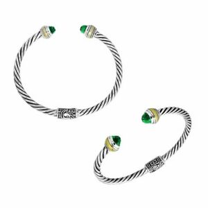 【貨物輸送無料】宝飾品・付属品 シルバースターリングブレスレットグリーンクォーツargent sterling bracelet avec vert quartz ab1052gq