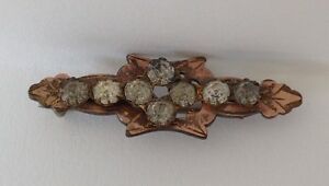 【貨物輸送無料】宝飾品・付属品 ラインストーントレズジョリーアンティークブローチtres jolie broche antique en or gravee avec strass