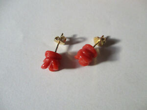 【貨物輸送無料】宝飾品・付属品 オレッキーニコラロロッソアロゼリナorecchini corallo rosso a rosellina