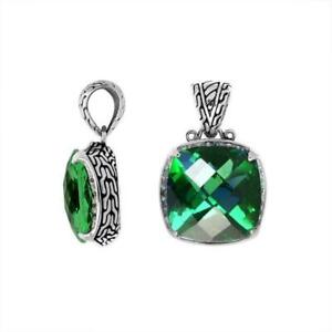【貨物輸送無料】宝飾品・付属品 グリーンクォーツシルバーペンダントpendentif argent massif avec vert quartz ap6145gq