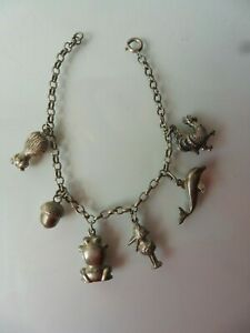 【貨物輸送無料】宝飾品・付属物 シルバーブレスレットチャームブレスレットsublime,vieux bracelet argent bracelet de charme avec 6 beaux