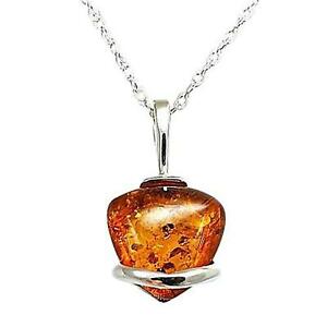 【貨物輸送無料】宝飾品・付属物 チェーンシルバーアンバーハートペンダントtoc 925 argent ambre forme coeur pendentif sur 457珊 chaine