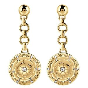【貨物輸送無料】宝飾品・付属物 ゲスジュエリーイヤリングスチールメッキゴールドguess bijoux boucles doreilles acier inoxydable plaque or pivoine ube79195