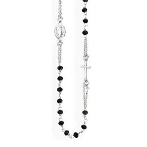 【送料無料】ジュエリー・アクセサリー コラーナドナジロコロアメンインアルジェントコングラニネリcollana donna girocollo amen in argento 925 con grani neri crobn3