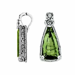 【貨物輸送無料】宝飾品・付属物 グリーンアメジストシルバーペンダントpendentif argent massif avec vert amethyste ap6261gam