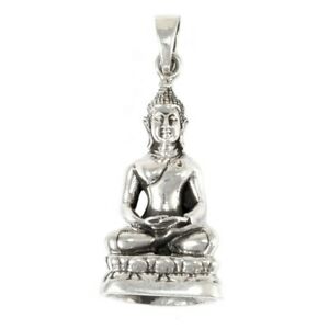 【送料無料】ジュエリー・アクセサリー ブッダタイペンダントシルバーリアルメダイレチェーンネックレスpendentif bouddha thai 3d argent veritable medaille chaine collier