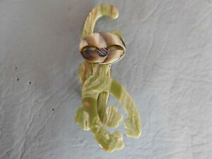 【貨物輸送無料】宝飾品・添え物 リースタインオールドブローチロドウィドグリーンキャットグリーンブラウンキャットビンテージブローチlea stein ancienne broche rhodoid chat vert beige marron cat vintage brooc